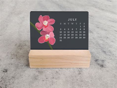 2022 Mini Desk Calendar Desk Calendar 2022 Orchids Etsy