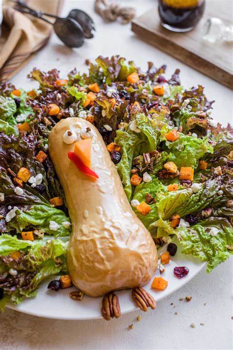 Adorable Thanksgiving Salad With Butternut Squash Turkey Two Healthy Kitchens