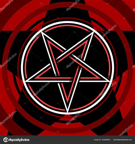 Pentagram Isolated Vector Occultism Symbol Star In Circle Stock Vector