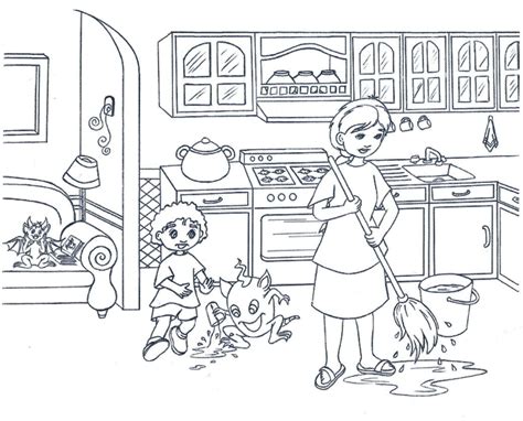 Kitchen Coloring Pages 01