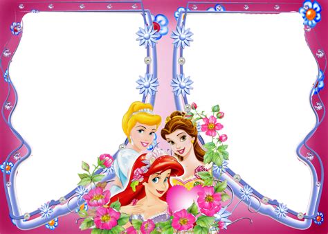 Download Disney Multi Photo Frame Disney Princess Frame Png Png Image