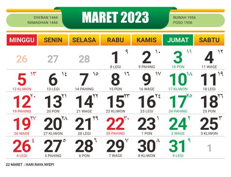 Kalender Jawa 2023 Lengkap Dosenpintar Com