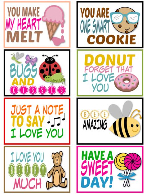 Free Printable Lunchbox Notes Adults All Seem To Appreciate Receiving Little