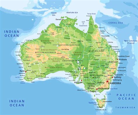 Physical Map Of Australia United States Map