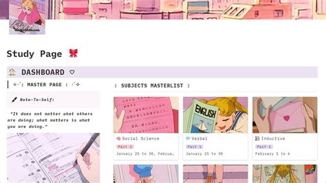 Check Out This Sailor Moon Aesthetic Notion Template Idea Turn Your