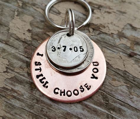 Finding wedding anniversary gifts to your loved one to celebrate your first anniversary together can be exciting and fun because of the vast choices that the online stores such as the amazon can offer. 15 year anniversary keychain handstamped gift 15th anniversary for men husband wife lucky ...
