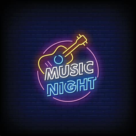 Music Night Neon Signs Style Text Vector 2556978 Vector Art At Vecteezy