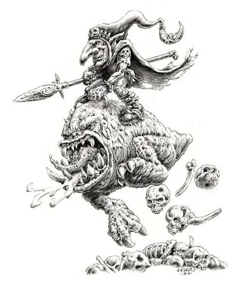 Night Goblin Squig Hopper By Vikingmyke Fantasy Art Illustrations
