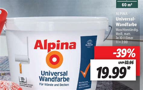 Alpina Universal Wandfarbe 10L Eimer Angebot Bei Lidl