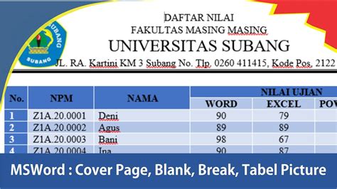 Tutorial Microsoft Office Word #02 Fungsi Cover Page, Blank page, Page