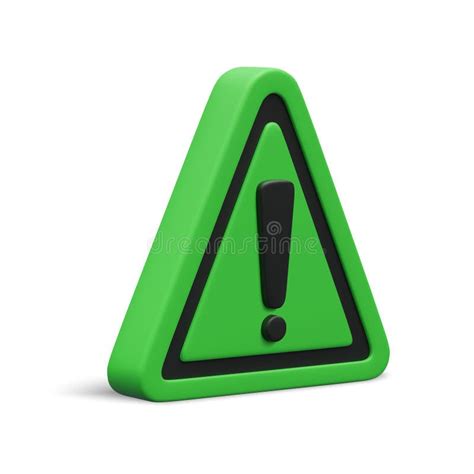 3d Realistic Triangle Warning Sign With Exclamation Mark Isolated On