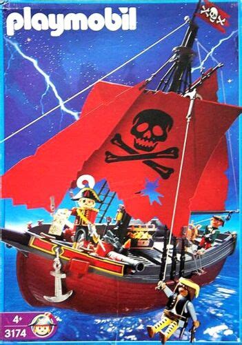 Playmobil Red Corsair Pirate Ship Captain Crew Treasure New Open
