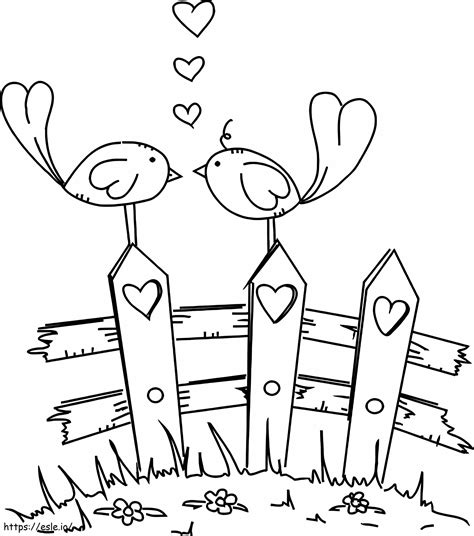 Bird Love Coloring Page