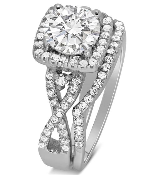 2 Carat Gia Certified Round Cut Diamond Infinity Design Round Wedding