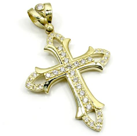 Solid gold extra large cross inri crucifix pendant. Buy Mens Large 10k Yellow Gold Cz Cross Pendant 1.50ct Online at SO ICY JEWELRY