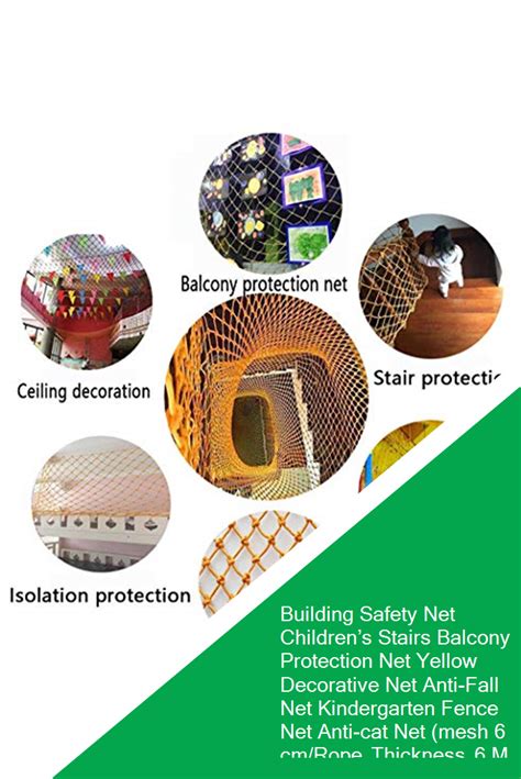 Building Safety Net Children's Stairs Balcony Protection Net Yellow Decorative Net Anti-Fall Net ...