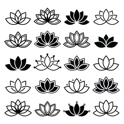 Outline Simple Lotus Flower Tattoo Designs