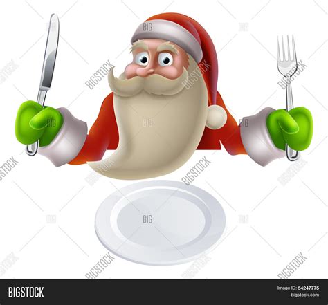 Santa Eating Vector And Photo Free Trial Bigstock