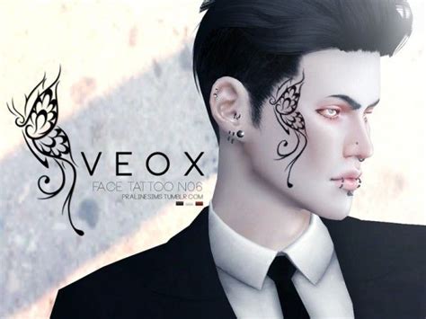 The Sims Resource Veox Face Tattoo N06 By Pralinesims • Sims 4