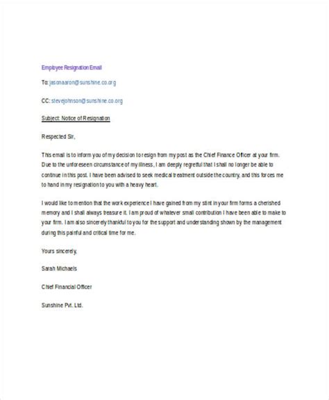 14 Resignation Email Template Free Word Excel And Pdf Formats