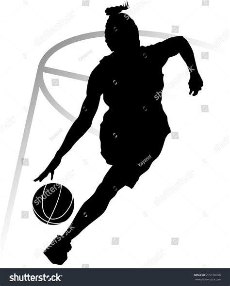 Female basketball silhouette coloring library. Silhouette Woman Basketball Player Driving Lane Stock Vector 205108708 - Shutterstock
