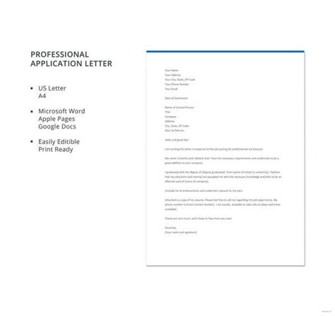 This minimalist ms word cover letter template gets your points across without a lot of distraction. 95+ Best Free Application Letter Templates & Samples - PDF, DOC | Free & Premium Templates