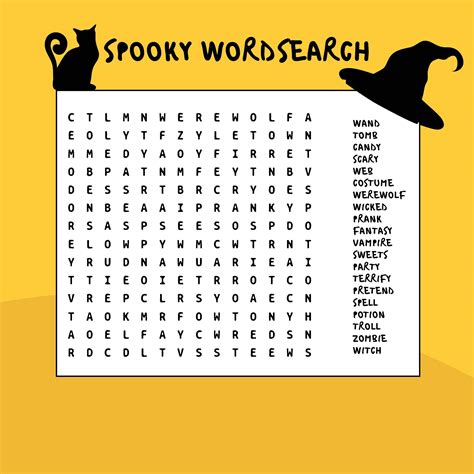 6 Best Halloween Word Search Printable