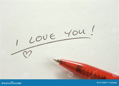 I Love You Handwriting Stock Image Image Of Lettering 91124077