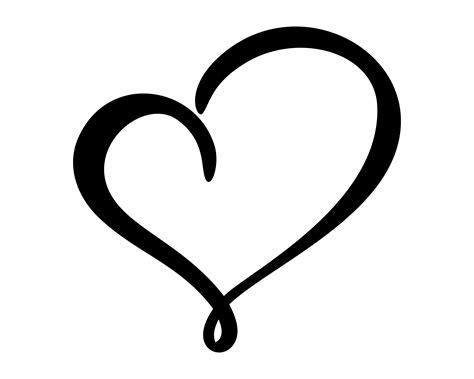 Calligraphic Love Heart Sign 375590 Vector Art At Vecteezy