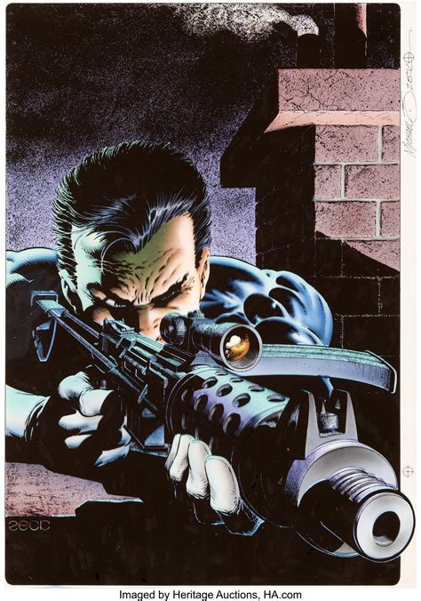 Mike Zeck And Phil Zimelman Punisher Portfolio One Painting Lot