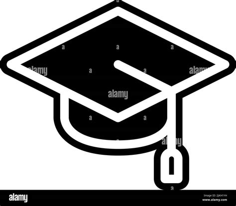 Graduation Hat Icon Black Vector Illustration Stock Vector Image And Art
