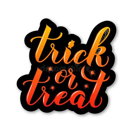 Trick Or Treat Halloween Quote Calligraphy Hand Lettering Sticker Easy