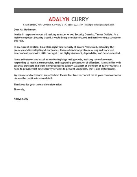 For writing tips, view this sample cover letter for a security officer, or download the security officer cover letter template in word. Leading Professional Security Guard Cover Letter Examples ...