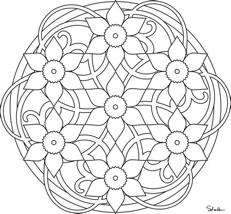 Simple mandala coloring pages download and print for free