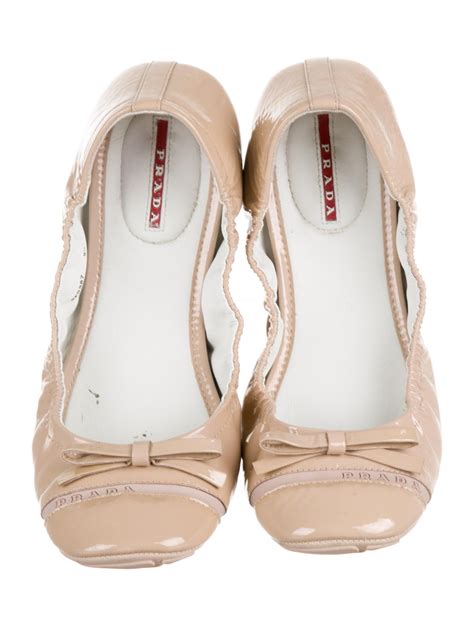 Prada Sport Patent Leather Ballet Flats Shoes Wpr55172 The Realreal