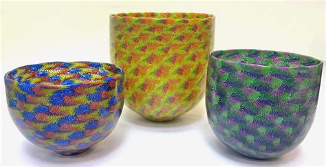 Petite Pointilist Murrini Bowl Multicolor Philabaum Glass