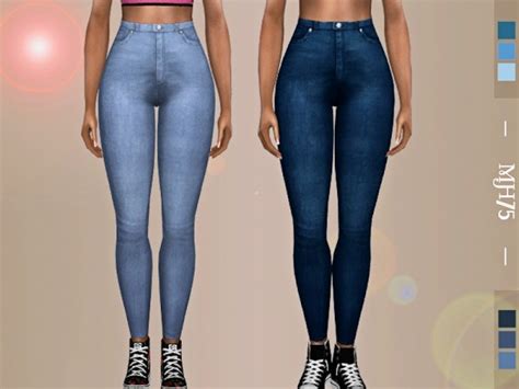 The Sims Resource Titus High Waist Skinny Jeans By Margeh 75 Sims 4