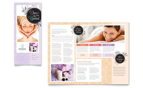 Massage Brochure Template Design Beauty Brochures Brochure Design