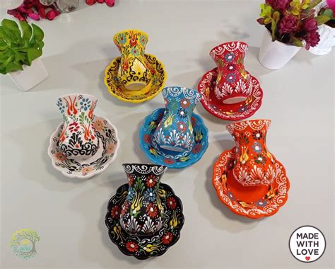 X Turkish Tea Set Tea Cups And Saucers Handmade Etsy Ceramic