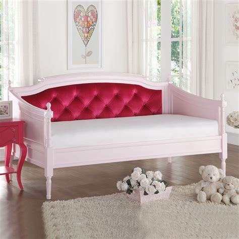 Wynell Daybed In Tufted Red Velvet And Pink By Acme Furniture Furniture