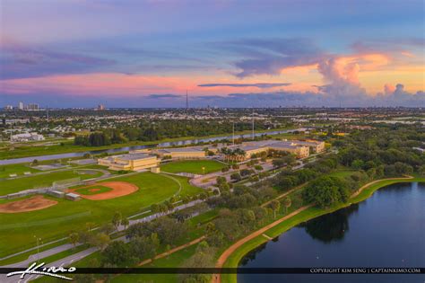 Palm Beach Gardens Aerial Sunset Lake Catherine Royal Stock Photo