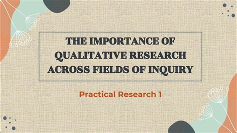 The Importance Of Qualitative Research Across Fields Of Inquiry Youtube