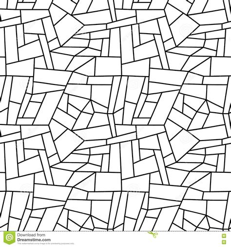 Simple Geometric Pattern Seamless Black And White Background Stock