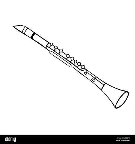 Vector Illustration Of Clarinet Of A Wind Musical Instrument Stock