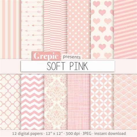 Pink Digital Paper Soft Pink Light Pink Digital Paper With Girly