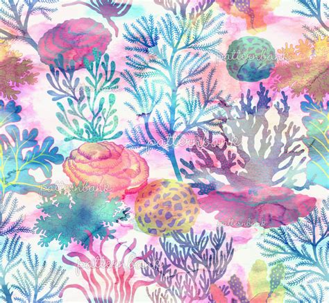 Coral Reef By Kjstudio Seamless Repeat Royalty Free Stock Pattern