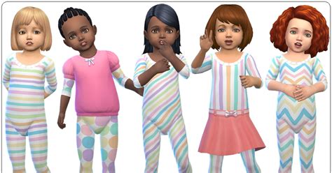Annetts Sims 4 Welt Accessory Bodysuits Pastel For Toddlers