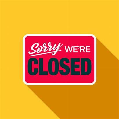 Closed Sign Vector Icon Business Flat Permanently