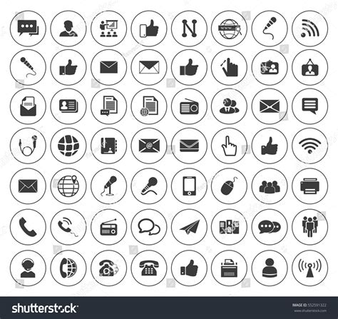 Communication Icons Set Stock Vector Royalty Free 552591322