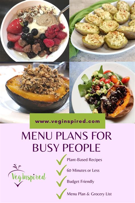 Veginspired Plant Based Menu Plan Dinner Menu Planning Easy Dinner